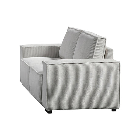 Reno 3-Seater Sofa — Beige Fabric, Knock-Down Feature, Wooden Structure — Allure Home Collections