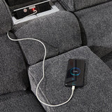 Grey Corner Sofa Chaise Electric Recliner