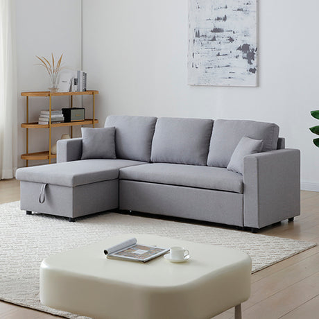 Ciutadella grey fabric sofa bed in a modern living room
