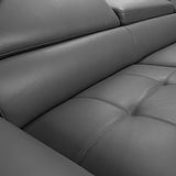 5 Seater Grey Leatherette Corner Sofa