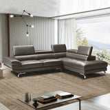 Altea grey faux leather chaise sofa in a modern living room