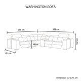 Washington 6-Seater Luxury Leather Corner Sofa