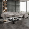 Estepona cream genuine leather 6 seater corner sofa with electric recliners