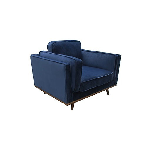 Cascade Armchair, Blue Velvet