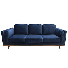 Marbella blue fabric sofa in a modern living room