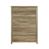 Cielo 5-Drawer Tallboy in Oak — Natural Wood-Look MDF — Allure Home Collections