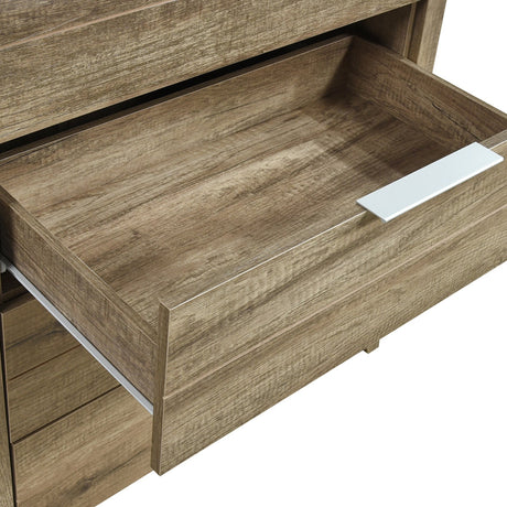Cielo 5-Drawer Tallboy in Oak — Natural Wood-Look MDF — Allure Home Collections
