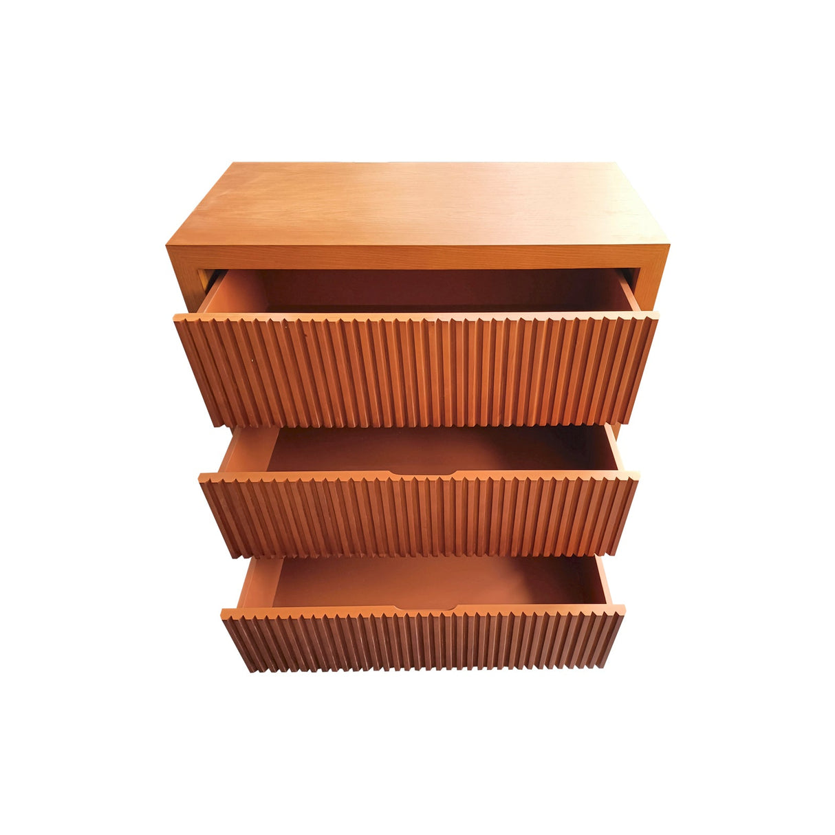 Vintage Waveform Design Tallboy with Three Drawers