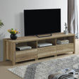 Nubeena oak TV cabinet with three drawers in a modern living room