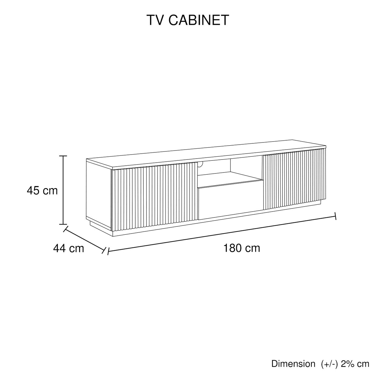 Nunamara 180cm TV Cabinet, White Gloss