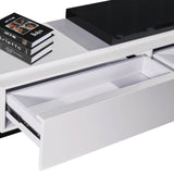 High-Gloss TV Cabinet with 2 Drawers and Tempt Glass Top — Fully Assembled — Allure Home Collections