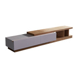 Low Head 220cm TV Cabinet, White Ash