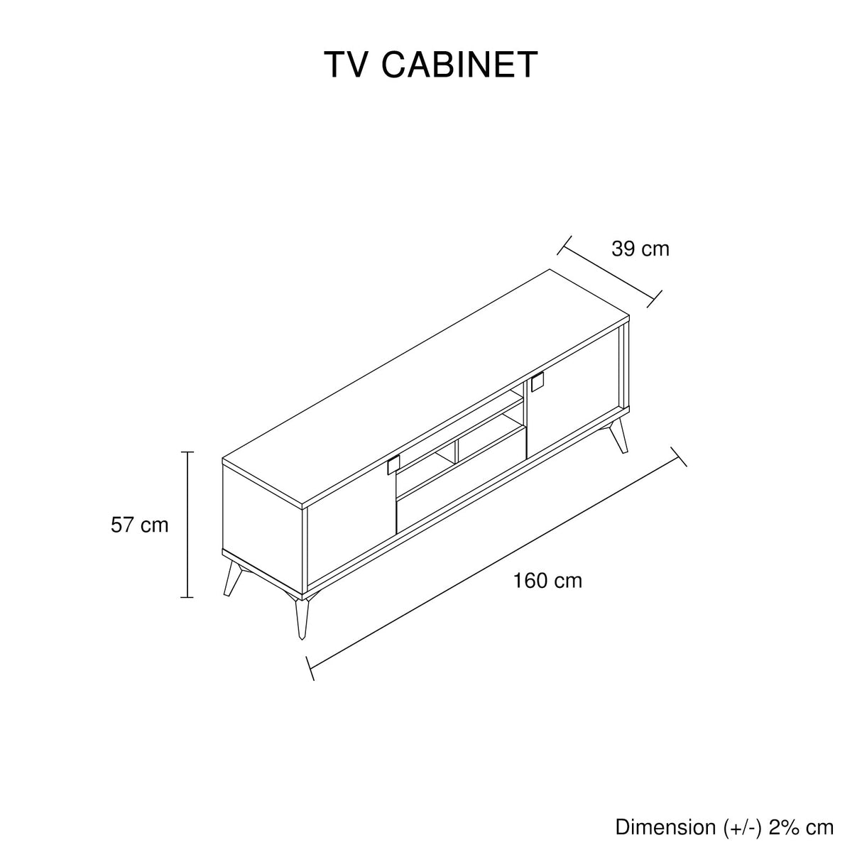 Maxwell Champagne TV Cabinet with Storage