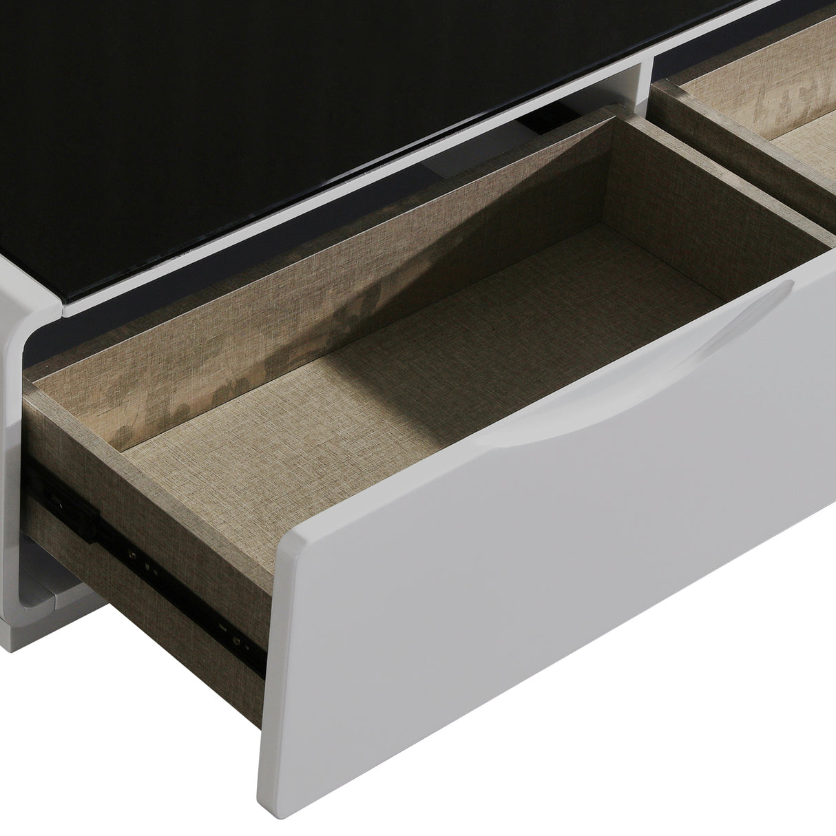 Kelso 200cm TV Cabinet, Black and White