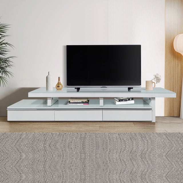 Marlin Expandable Gloss White TV Unit — Elegant and Robust — Allure Home Collections