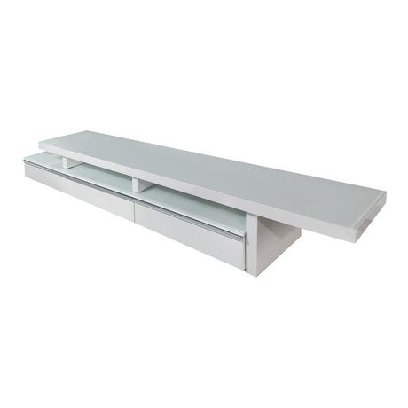 Marlin Expandable Gloss White TV Unit — Elegant and Robust — Allure Home Collections