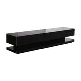 High-Gloss TV Cabinet with 3 Drawers and Tempt Glass Top — Fully Assembled — Allure Home Collections
