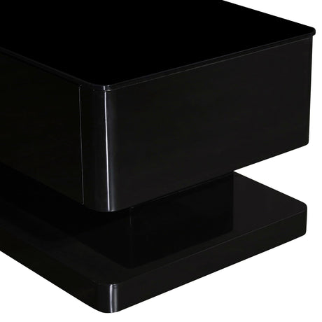 High-Gloss TV Cabinet with 3 Drawers and Tempt Glass Top — Fully Assembled — Allure Home Collections