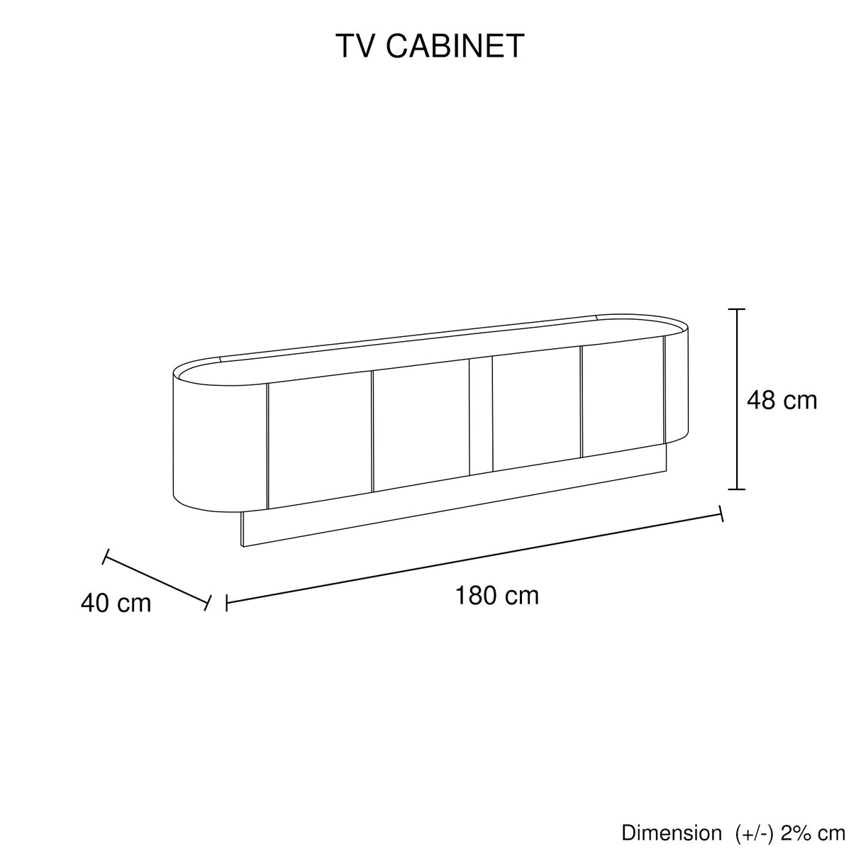 Trevallyn 180cm TV Cabinet, Dark Walnut