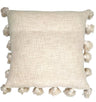 Decorative Tassel-Trimmed Cushion — Blue, Beige and Mustard — Allure Home Collections