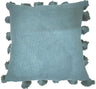 Decorative Tassel-Trimmed Cushion — Blue, Beige and Mustard — Allure Home Collections