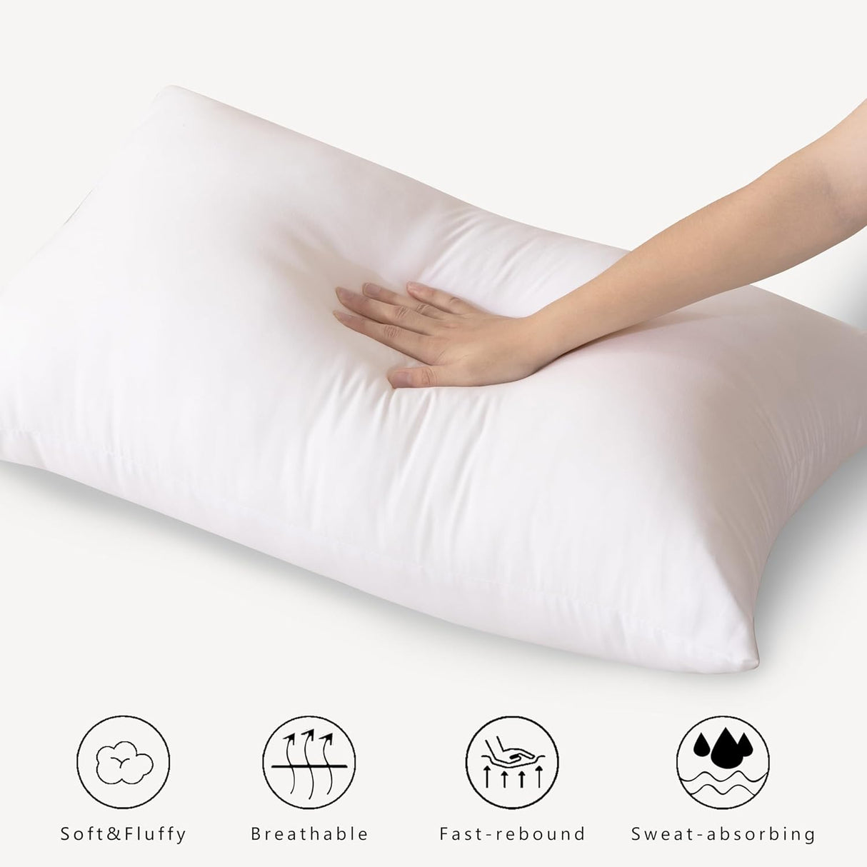 Luxury Plush Microfibre Medium Firm Pillows - 4 Pack