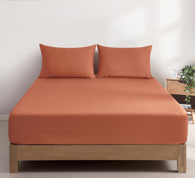 100% Vintage Washed Cotton Fitted Sheet Combo Set – Ultra Soft, Breathable, Machine Washable