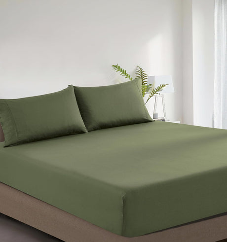 Vintage Washed Cotton Fitted Sheet Combo Set – 100% Cotton, Ultra Soft & Breathable
