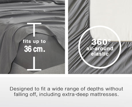 100% Vintage Washed Microfibre Fitted Sheet Set – Ultra Soft & Lightweight All-Season
