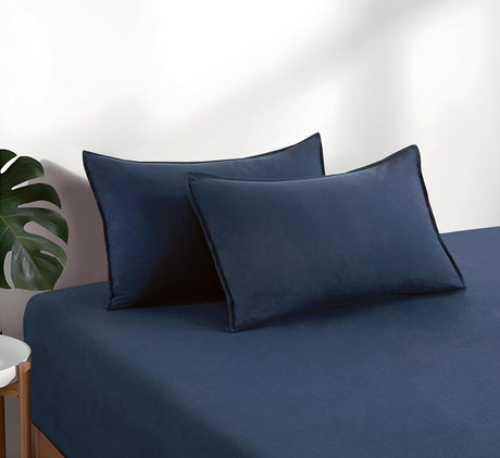 100% Vintage Washed Microfibre Fitted Sheet Set – Ultra Soft & Lightweight Bedding