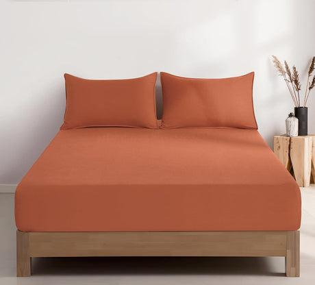 100% Vintage Washed Microfibre Fitted Sheet Set – Ultra Soft & Lightweight All-Season