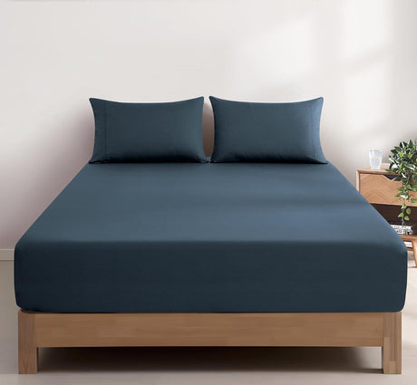 Vintage Washed Cotton Fitted Sheet Combo – 100% Natural, Ultra Soft & Breathable