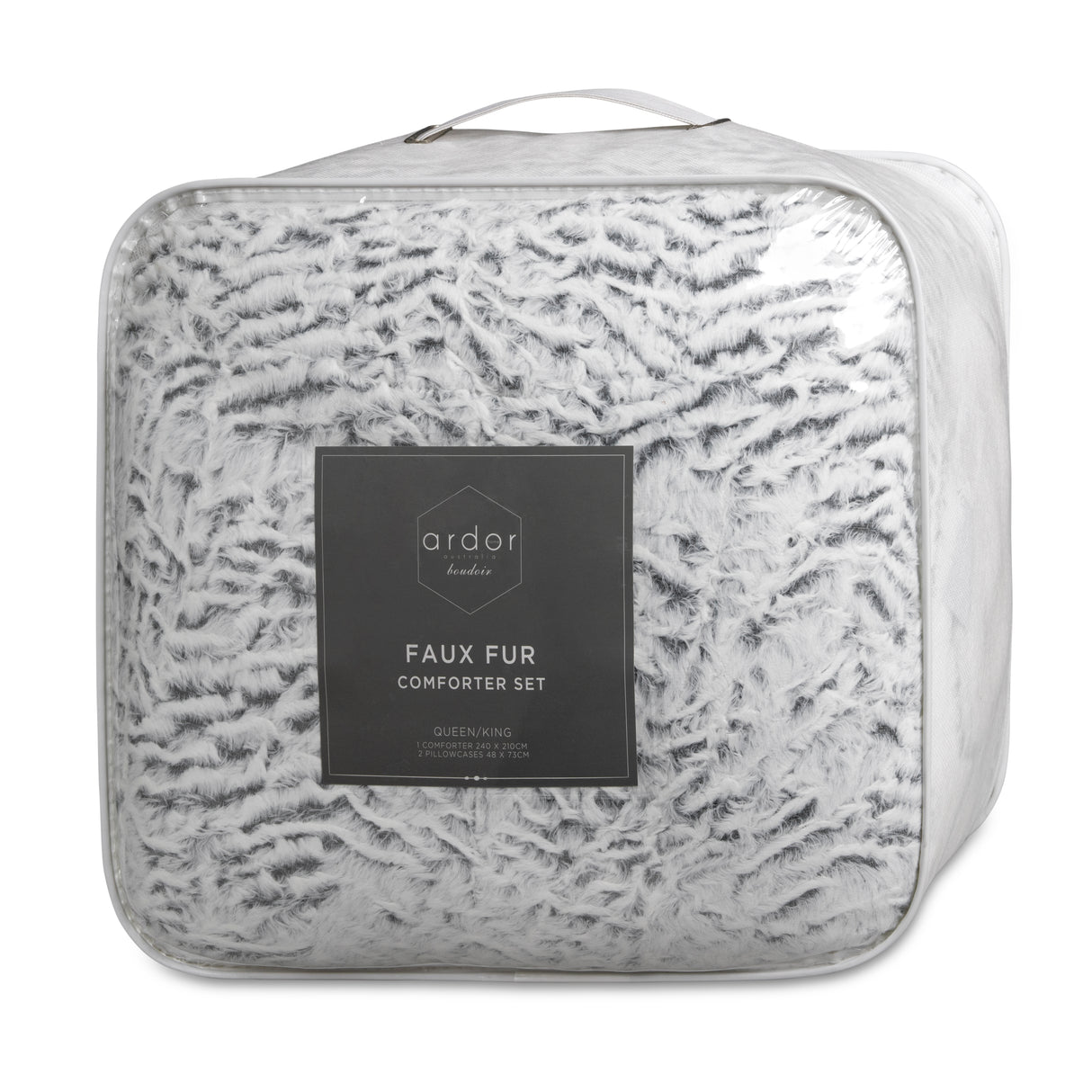 Kingswood Faux Fur Sherpa Comforter, Queen or King, 3pcs