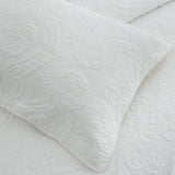 Churchdown Damask Cotton Coverlet Set, White Queen
