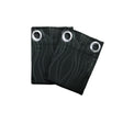 Black Blockout Embossed Wave Eyelet Curtains — Pair 140 x 223cm — Allure Home Collections