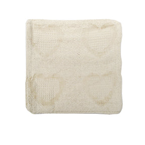Rabat cotton knitted heart cushion cover natural 43 x 43cm
