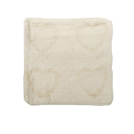 Cotton Knitted Heart and Herringbone Cushion Cover — Natural 43 x 43cm — Allure Home Collections