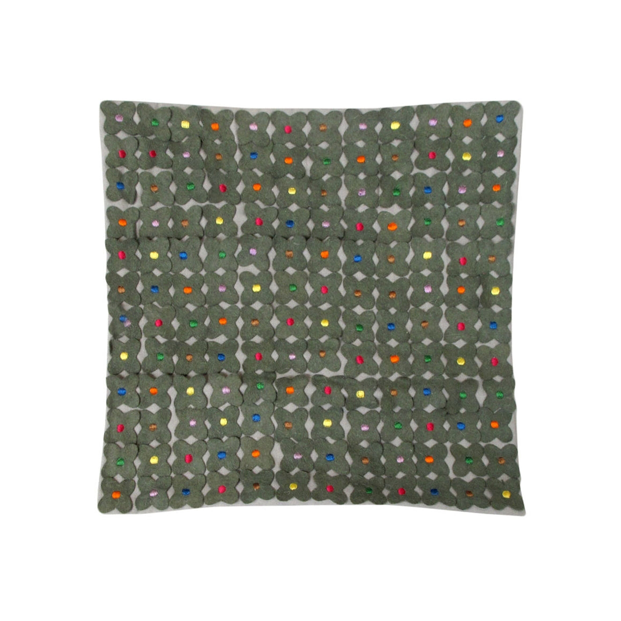 Lora Applique Floral Cushion Cover — Grey 40 x 40cm — Allure Home Collections