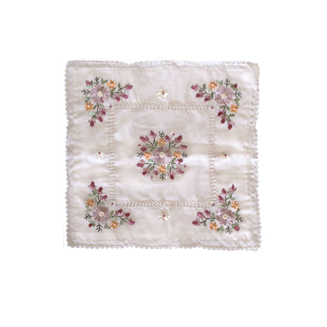 Victoriana Applique Embroidered Cushion Cover — White and Cream — Allure Home Collections