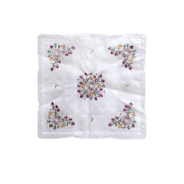 Victoriana Applique Embroidered Cushion Cover — White and Cream — Allure Home Collections