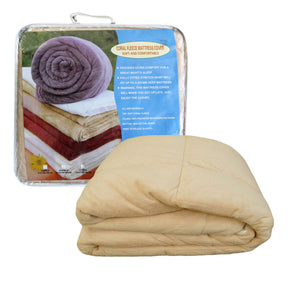 Penarth coral fleece warm mattress underlay double on a bed