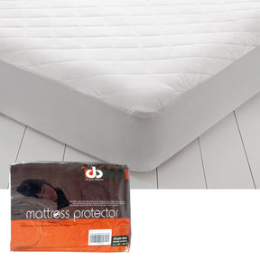 Borth lightly quilted cotton top mattress protector single on a made bed