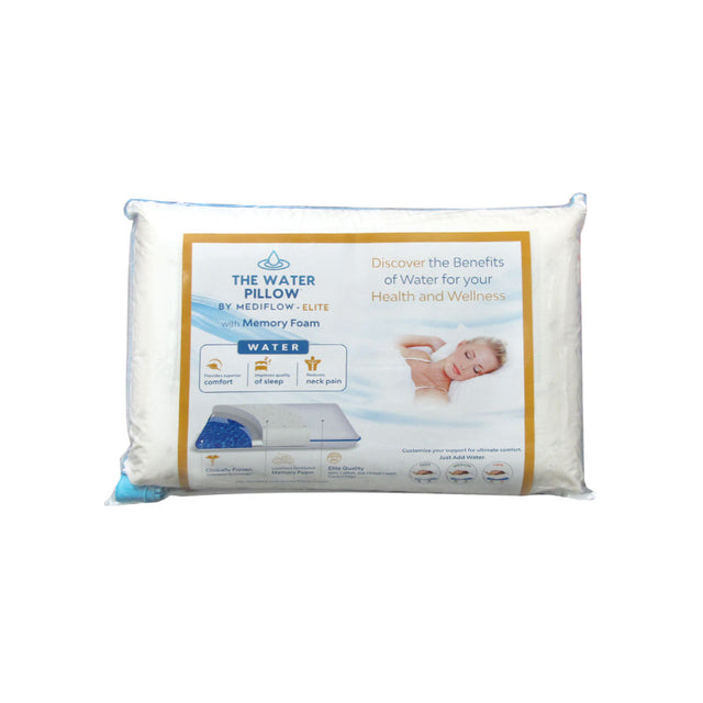 Mediflow Elite Memory Foam Water Pillow — 44x66cm, Adjustable Neck Pain Relief — Allure Home Collections