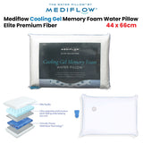 Mediflow Elite Cooling Gel Memory Foam Water Pillow — 44x66cm, Clinically Validated — Allure Home Collections