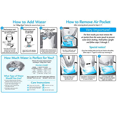 Mediflow Adjustable Waterbase Pillows — Twin Pack, Neck Pain Reduction, USA Made — Allure Home Collections