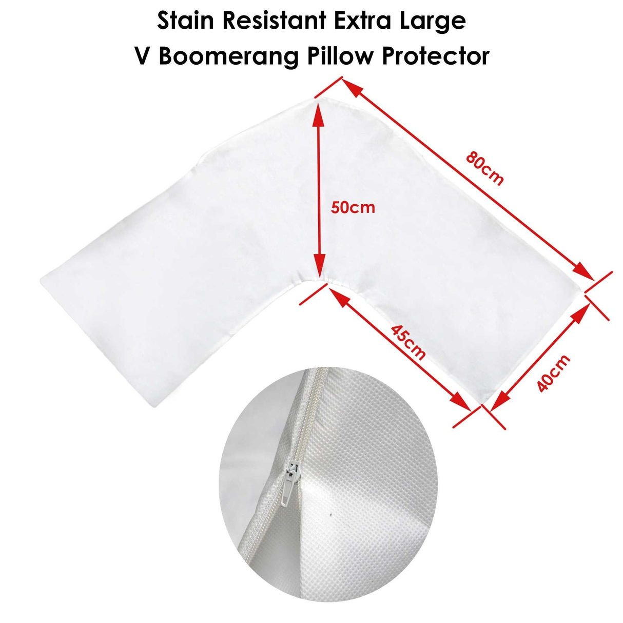Stain Resistant Extra Large V Boomerang Pillow Protector — Allure Home Collections