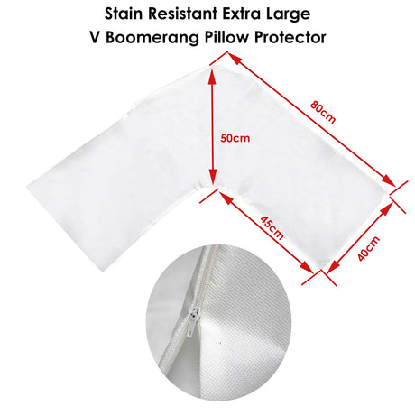 Stain Resistant Extra Large V Boomerang Pillow Protector — Allure Home Collections