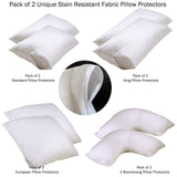 Stain Resistant King Size Pillow Protectors — Set of 2 — Allure Home Collections