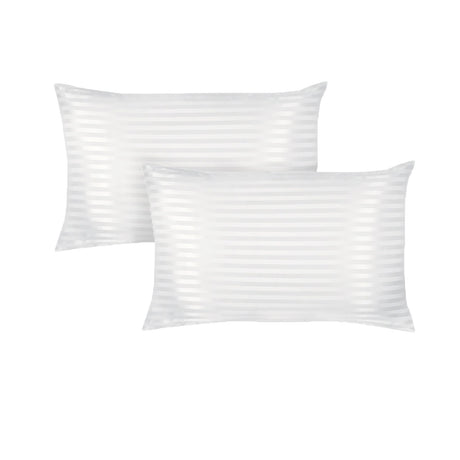 Premium 600gsm Microfibre Standard Pillows — Twin Pack, 45x70cm, Striped Design — Allure Home Collections