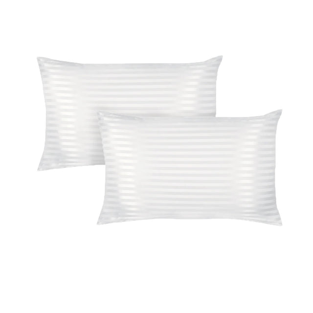 Premium 600gsm Microfibre Standard Pillows — Twin Pack, 45x70cm, Striped Design — Allure Home Collections